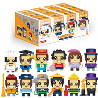 WOMA TOYS-figuras de modelo de policía de bomberos y cantantes, bloques de construcción pequeños, diferentes diseños, educativos, cocina