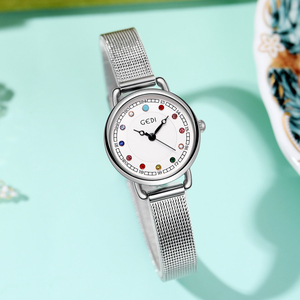 High End Colorful Diamond Dial Women's Niche Light Luxury High Aesthetic Waterproof Stainless Steel Quartz <b>Watch</b> - Product Image 4