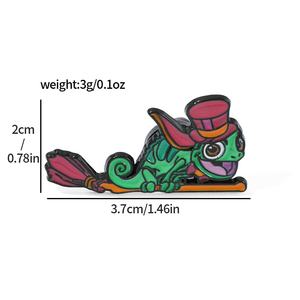 创意卡通人物金属徽章长发公主小蜥蜴合金胸针数字背包装饰铸造雕刻 - Product Image 4