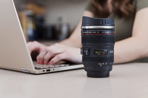 Tasse à café pour objectif d'appareil photo, Thermos, en acier inoxydable, avec couvercles scellés et rétractable, pour photographie, 13.5oz - Product Image 4