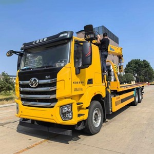 Heavy Duty 6x4 <b>Flatbed</b> Tow <b>Truck</b> with Knuckle Boom Crane Slidebed Wrecker Rollback Recovery <b>Truck</b> Boom <b>Truck</b> - Product Image 2