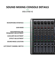 GAX-QQ8 Nouvelle console de mixage 8 canaux Fonction EQ MP3 48V BT 99 effets DSP Sortie stéréo/mono - Console audio OEM Équipement sonore