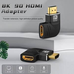 อะแดปเตอร์ HDMI2.1 8K 90/270องศา48 Gbps ตัวผู้กับตัวเมีย A136ที่ใช้ได้กับแล็ปท็อปโทรศัพท์มือถือ8K <span class=keywords><strong>60Hz</strong></span> <span class=keywords><strong>4K</strong></span> 120Hz HDTV - Product Image 2