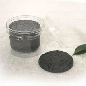 Topeco-esponja de celulosa para baño, limpiador Facial desechable, secado rápido, color negro, ecológico, venta al por mayor