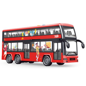 BEFLY <strong>Red</strong> Inertia Plastic Model Double Decker <strong>Bus</strong> <strong>Toy</strong> with Opening Doors EN71 Certified for Ages 5-13+ - Product Image 2