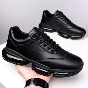 Zapatos Deportivos Casuales de Cuero para Hombre, Botas de Seguridad de Fibra Ultrafina para Primavera y Otoño, Plataforma Baja, Transpirables y Ligeras - Product Image 1