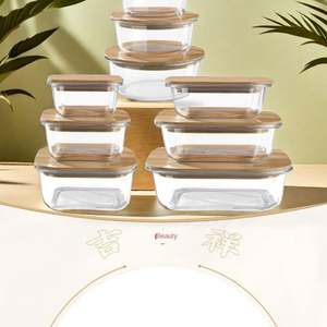 Lonchera de Vidrio de Borosilicato Alto con Tapa de Bambú, Resistente a Altas Temperaturas, Rectangular, Apta para Calentar, Hermética y Apta para Microondas - Product Image 6