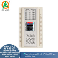 Controlador Oshangming PLC 16 DI 16 DO Transistor 2 Entrada analógica con RS485 Modbus Rtu para estacionamiento inteligente