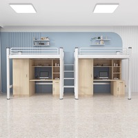 Eisen rahmen Multifunktion ales Kombination sbett Hoch Niedrig Erwachsener Studenten schlafsaal Etagen bett mit Lower Table Cabinet Loft Design Bett