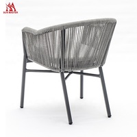 Chaises d'extérieur modernes meubles de patio corde d'aluminium hôtel restaurant bistro café salon jardin salle à manger chaise empilable