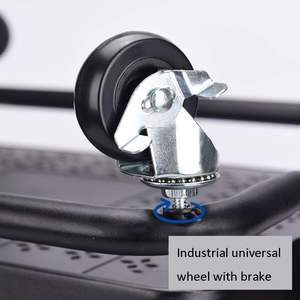 Chariot à roulettes utilitaire en métal à 3 niveaux <span class=keywords><strong>avec</strong></span> dessus de <span class=keywords><strong>table</strong></span> et sacs latéraux, roues d'organisation de stockage de plateau, artisanat d'art 4 crochets pour la cuisine - Product Image 5