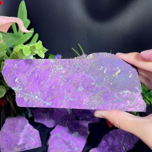 Wholesale Natural Hot Sell Gemstone Rough Purple Specimen Slice Purpurite Slab Crystal Craft for Healing & Meditation