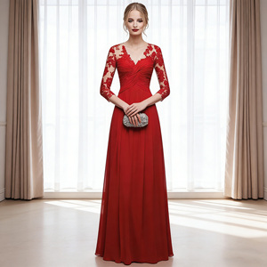 Nouvelle <span class=keywords><strong>Robe</strong></span> de Mariée et de Soirée Élégante en Satin et Dentelle, Coupe A-Line Longue, Taille Naturelle, Collection Été 2026 pour Femme - Product Image 2