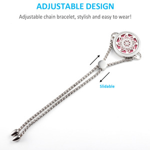 Women's Adjustable Healing Bracelet Stainless Steel Aroma Tree of Life Perfume Aromatherapy Essential Oil Diffuser Bracelet - Product Image 6
