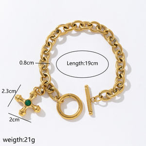 Prix usine 316L Acier Inoxydable Porte-Bonheur Pop <span class=keywords><strong>En</strong></span> ou 18K Croix Oeil de Tigre <span class=keywords><strong>Bracelet</strong></span> <span class=keywords><strong>en</strong></span> Pierre - Product Image 2