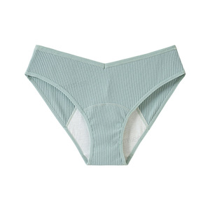 Pantalones menstruales de gran venta para mujer, ropa interior de absorción de 3 capas a prueba de fugas, <span class=keywords><strong>Bikini</strong></span> de punto sólido, cintura para menstruación - Product Image 5