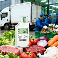 Registrador de Datos de Temperatura de Un Solo Uso S200 para Cadena de Frío de Alimentos y Farmacéuticos, USB PDF/CSV, 32,000 Registros, Monitoreo de Logística de Vacunas y Mariscos