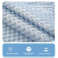 Tapis rafraîchissant respirant pour animaux de compagnie, coussin doux en polyester à texture bulle, pliable et portable pour cage, canapé, voyage, chats