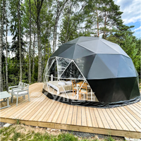 Tente de glamping en verre PVC préfabriquée pleine maison tente dôme géodésique de luxe dômes de projection géodésique en aluminium