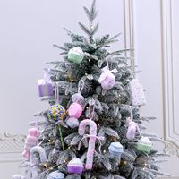 Sapin de Noël Artificiel Automatique Pré-Éclairé de Haute Qualité en PE, Couleurs Bonbon, 150-210cm, Décoration Intérieure Salon, Style IG