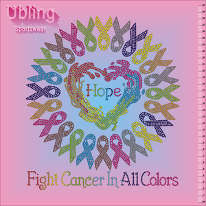 무료 샘플 블링 디자이너 핫픽스 라인 석 전송 디자인 핑크 리본 맞춤형 라인 석 모티프 티셔츠 - Product Image 6