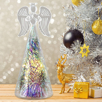 Décoration d'ange de Noël en verre lumineux LED pour les fêtes, décoration de table, ange en prière, écologique