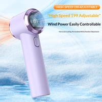 Ventilateur portable numérique mini 2000 mAh avec écran, rechargeable par USB, haute vitesse, moteur sans balais, pour extérieur, ventilateur personnel de refroidissement