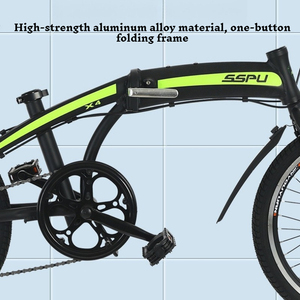 Vélo pliant 7 vitesses en alliage d'aluminium avec frein à disque et transmission, installation facile, mini 20 pouces, portable, s'adapte au coffre de voiture - Product Image 6