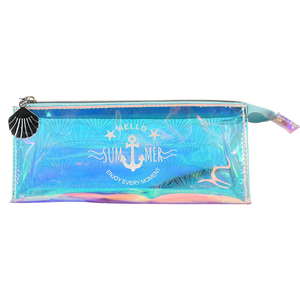 Fashion PVC Clear Waterproof Pencil Case Holographic Pencil Pouch Transparent Pencil Bag 1pc/poly Bag Schools & Offices Plastic