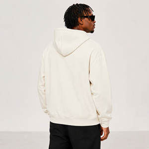 Hoodie unisexe en coton épais, coupe ample, épaules tombantes, effet vieilli, style vintage, avec motif graphique, broderie 3D, coupe courte, pour la vente en gros - Product Image 2