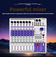 Console de mixage TopYun 8 canaux avec 99 effets DSP, réverbération intégrée, égaliseur 3 bandes, USB et Bluetooth pour la scène, la maison et les conférences