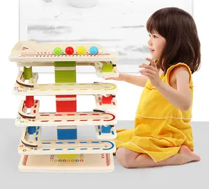 Montessori new arrival running beads track toy children fingers Wooden Ball Run Track kids Game