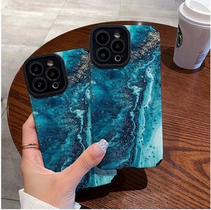 เคสโทรศัพท์มือถือหนังเทียม TPU พิมพ์ลายคลื่นทะเลสีน้ำเงินเข้มสำหรับ iPhone 8 x XR XS 11 12 13 14 15 16 17 PRO MAX - Product Image 2