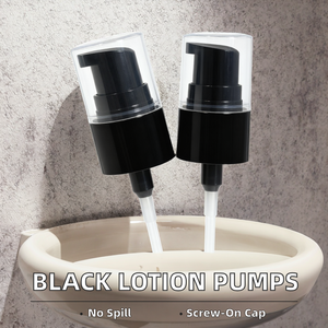 หัวปั๊มพลาสติกสีดำขนาดเล็กแบบไม่หก พร้อมตัวล็อคด้านซ้าย สำหรับขวดเครื่องสำอางขนาด 18 มม. และ 20 มม. ใช้สำหรับบรรจุภัณฑ์แบบ OEM จำนวนมาก - Product Image 2