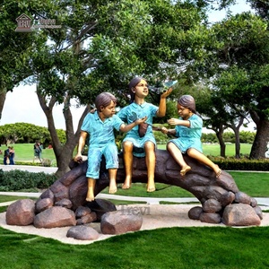 Estatua <span class=keywords><strong>de</strong></span> Bronce TREVI <span class=keywords><strong>de</strong></span> Niños Jugando, Arte Metálico Personalizado <span class=keywords><strong>de</strong></span> Tamaño Real para Decoración <span class=keywords><strong>de</strong></span> Parques Infantiles, Escuelas y Paisajes - Product Image 5