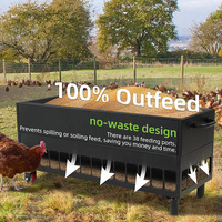 Mangeoire à volaille JH-Mech 120 lbs Grande capacité Station d'alimentation résistante aux intempéries Mangeoires en acier au carbone pour poulets