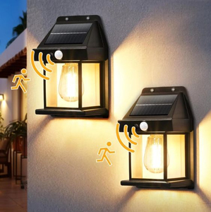 Applique murale solaire étanche IP65 avec détecteur de mouvement crépusculaire, 3 modes, rechargeable, pour porche et patio - Product Image 3