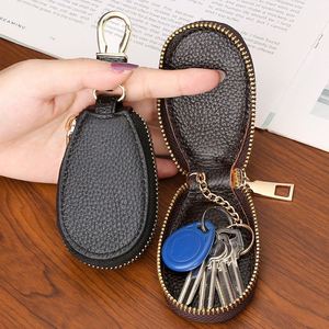PU Leather Car Key Holder Bag - PU Leather Keychain Storage Wallet Organizer <b>Pouch</b> Multifunctional Mini Wallet for <b>Men</b> and Women - Product Image 1
