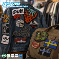 Patch brodé personnalisé de forme irrégulière, motif crâne streetwear, pour veste, sac à dos, décoration de vêtement