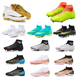 2023 נעלי כדורגל באיכות גבוהה שחור רונאלדו Cr7, קוצים נעלי כדורגל נעליים, סיטונאי nikefans דשא נעלי כדורגל מסי