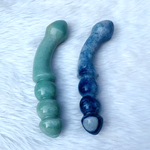 Baguette Yoni incurvée en Aventurine Verte Bleue 19cm 190g Écologique Étanche IPX6 Jouet Sexuel Vaginal Outil d'Exercice de Kegel pour - Product Image 2