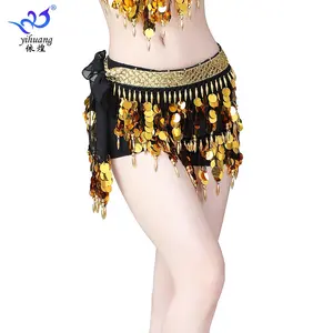 Hot Models Factory Direct Belly Dance Women's Dance Performance Hip Scarf Sequins Tassel Practice Waist Scarf