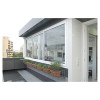 Fenêtre coulissante en PVC durable sur mesure, double vitrage, profilés en verre transparent pour maison