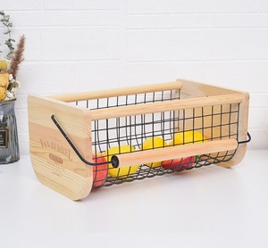 Panier de rangement en bois Panier de récolte <span class=keywords><strong>du</strong></span> <span class=keywords><strong>jardinier</strong></span> Articles divers en fer pour fruits et légumes Jardin d'œufs - Product Image 5