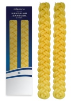 Bougie artisanale de style jérusalémien, bougies de Havdalah tressées jaunes, cire de paraffine plate, articles rituels juifs en gros