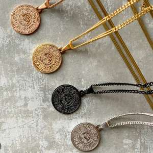 Islam Muslim Ancient Coins Necklaces Titanium Steel Muslim Coin <strong>Items</strong> Ayatul Kursi Pendant <strong>Religious</strong> Islamic Ornament Necklace - Product Image 2