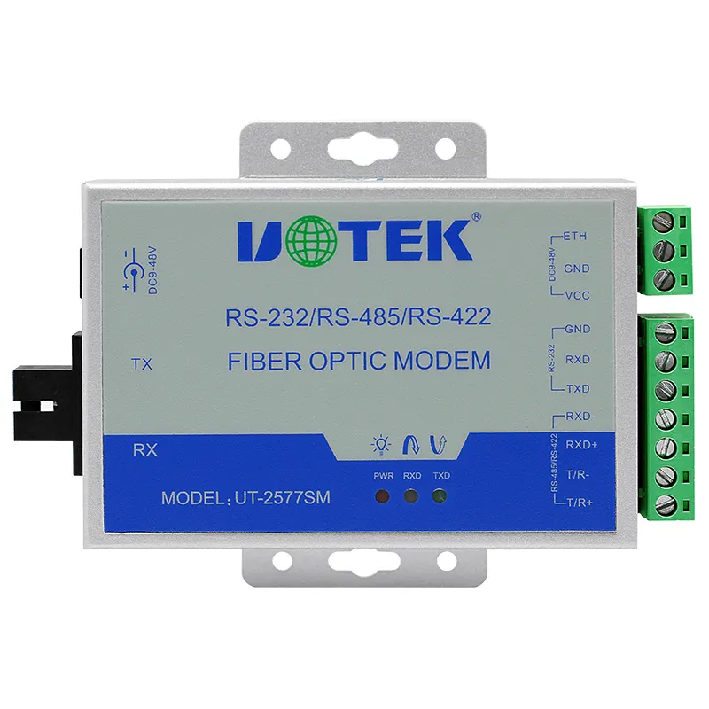 RS-232/485/422 to single modem single fiber interface optic fiber media converter UT-2577SM