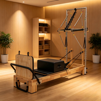 Reformer Pilates Kayu Oak Profesional Grosir dengan Half Trapeze Tower Kelas Komersial Pabrik Reformer