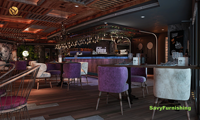 Conception de comptoir de bar sur mesure, plan de comptoir de restaurant commercial, idée de conception de comptoir de bar à cocktails personnalisé et fabrication