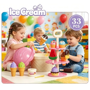 Juego de simulación de <span class=keywords><strong>helados</strong></span> para niños, con bandeja de postres, estante y mostrador de heladería, juguete de rol de tienda de postres - Product Image 3